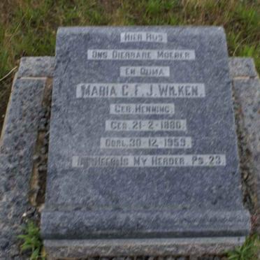 WILKEN Maria C.F. nee HENNING 1880-1959