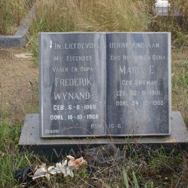 ?? Frederik Wynand, van 1888-1968 &amp; Marie E. SNYMAN 1901-1988
