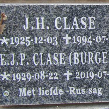 CLASE J.H. 1925-1994 &amp; E.J.P. BURGER 1929-2019