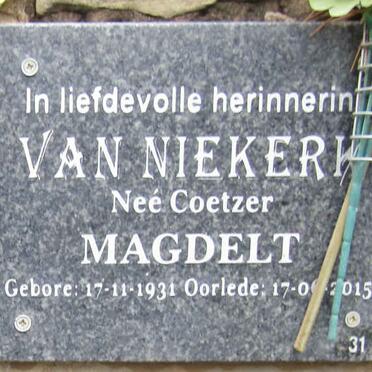 NIEKERK Magdelt, van nee COETZER 1931-2015