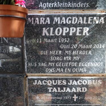 KLOPPER Mara Magdalena 1952-2014