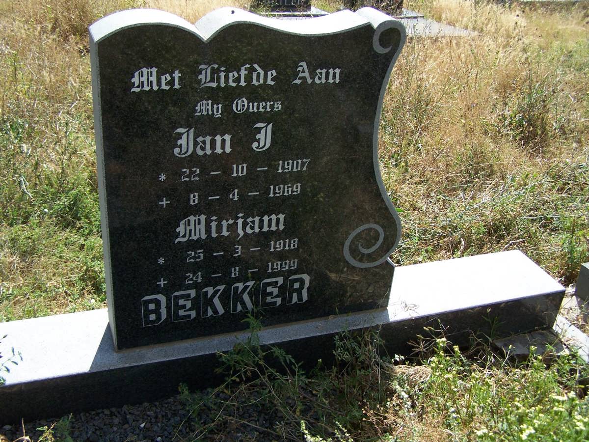 BEKKER Jan J. 1907-1969 &amp; Miriam 1918-1999