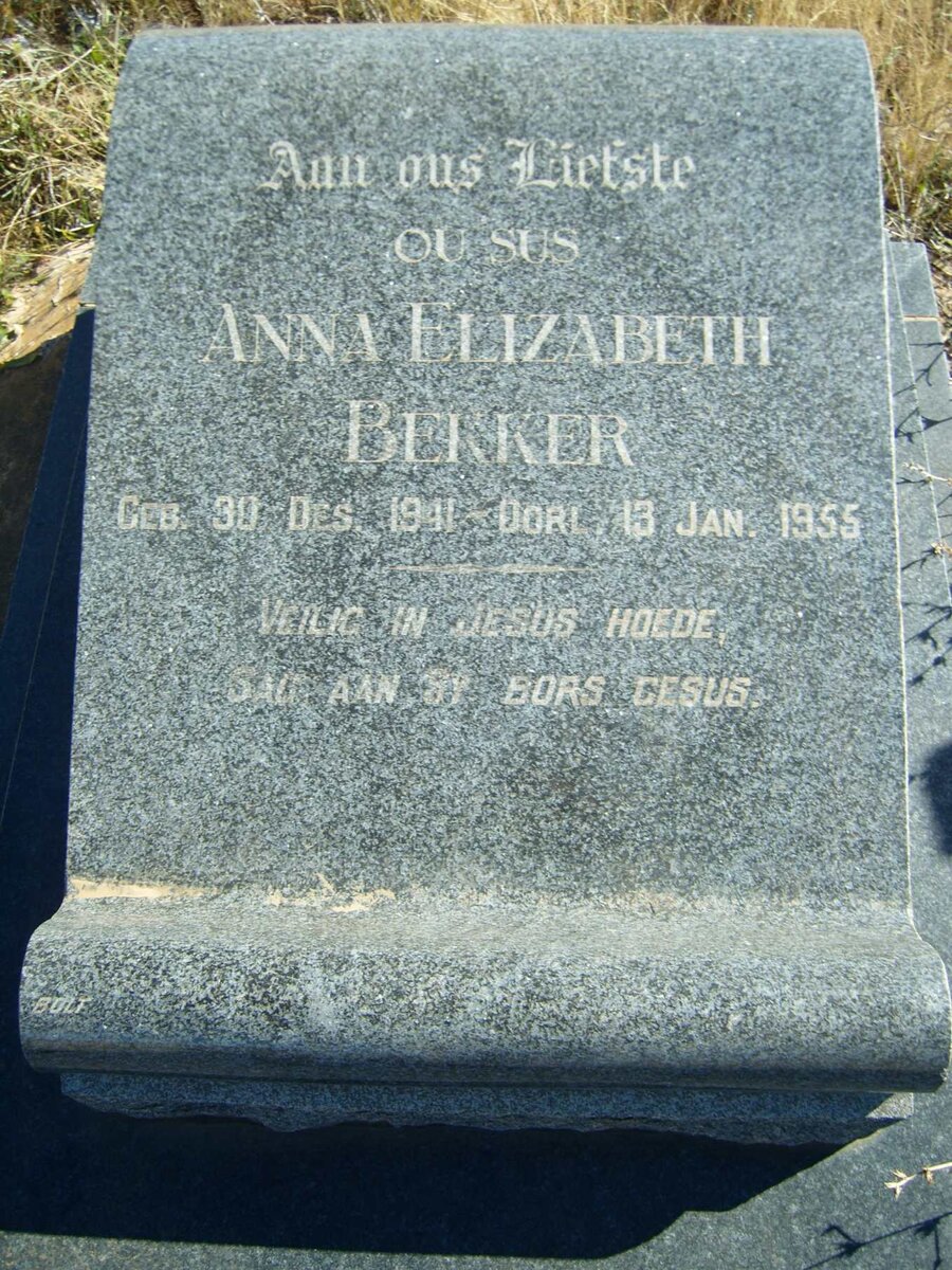 BEKKER Anna Elizabeth 1941-1955