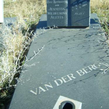 BERG Jeanetta Wilhelmina Aletta, van der ?-?
