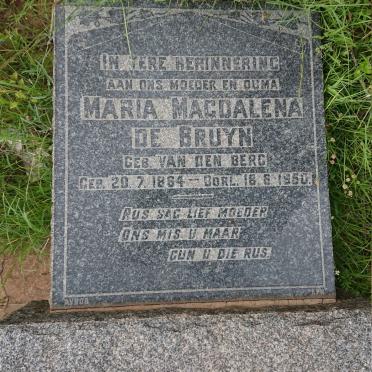 BRUYN Maria Magdalena, de nee VAN DEN BERG 1864-1950