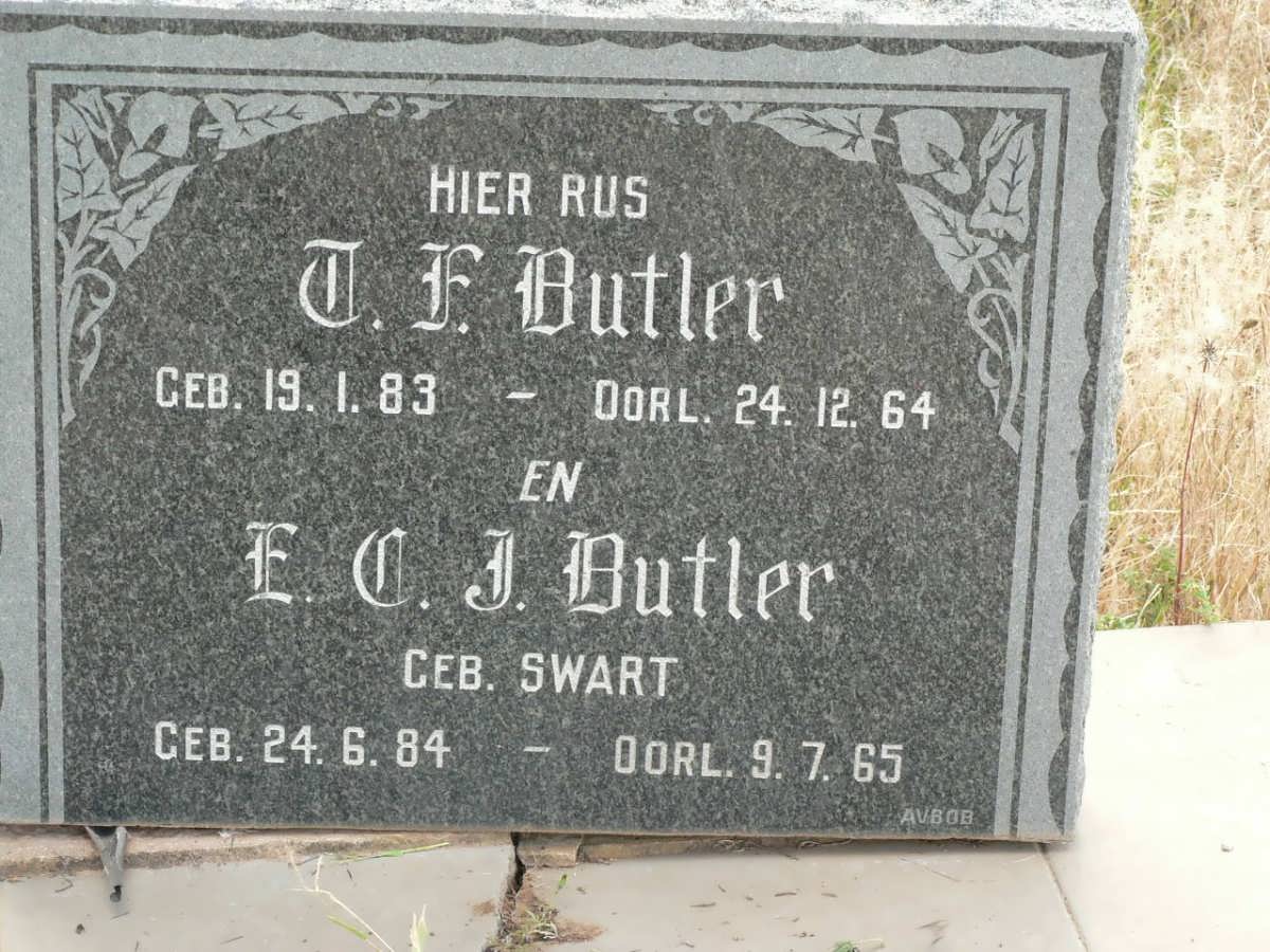 BUTLER T.F. 1883-1964 &amp; E.C.J. SWART 1884-1965