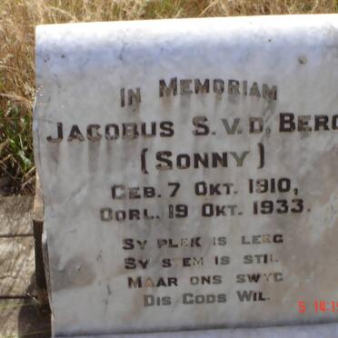 BERG Jacobus S., van den 1910-1933