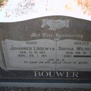 BOUWER Johannes Lodewyk 1911-1971 &amp; Sophia Wilhelmina 1919- 