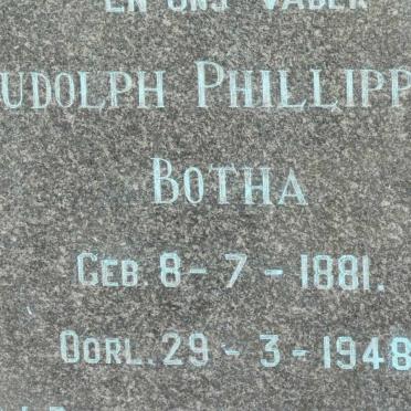 BOTHA Rudolph Phillippus 1881-1948 &amp; Ruth Alfrida ARCHER 1888-1961