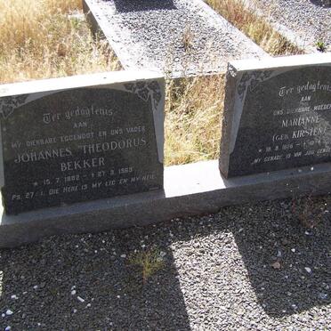 BEKKER Johannes Theodorus 1882-1963 &amp; Marianne KIRSTEN 1886-1977