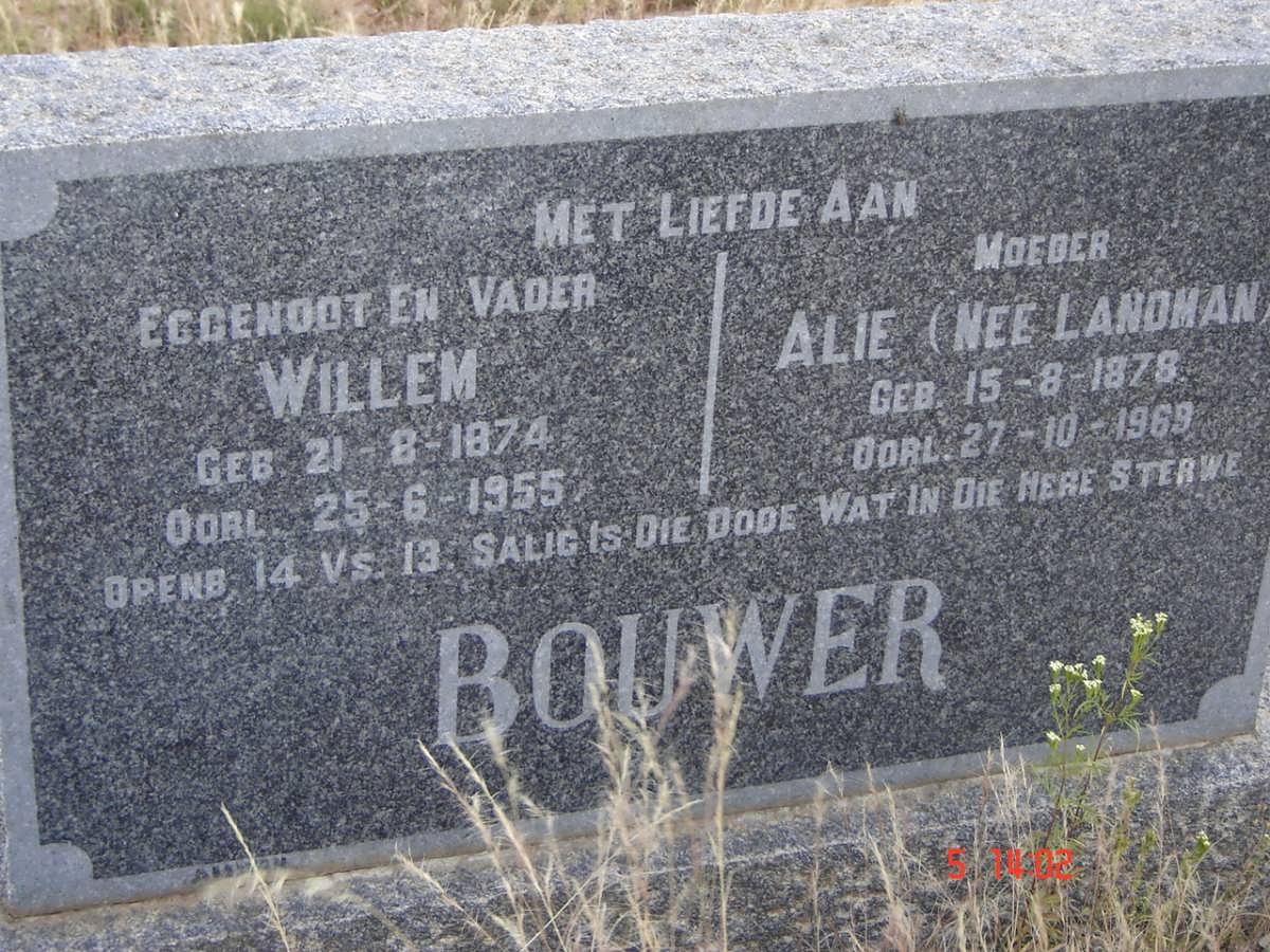 BOUWER Willem 1874-1955 &amp; Alie LANDMAN 1878-1969
