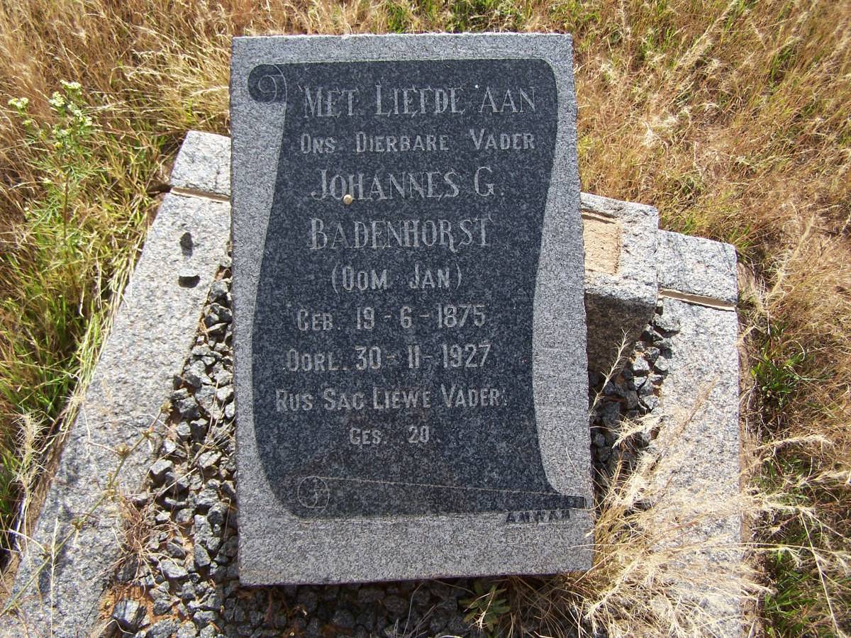 BADENHORST Johannes G. 1875-1927