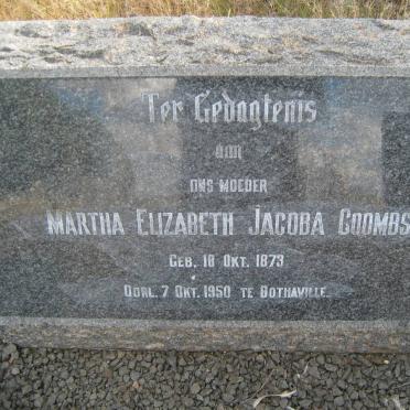 COOMBS James Thomas 1863-1940 &amp; Martha Elizabeth Jacoba 1873-1950