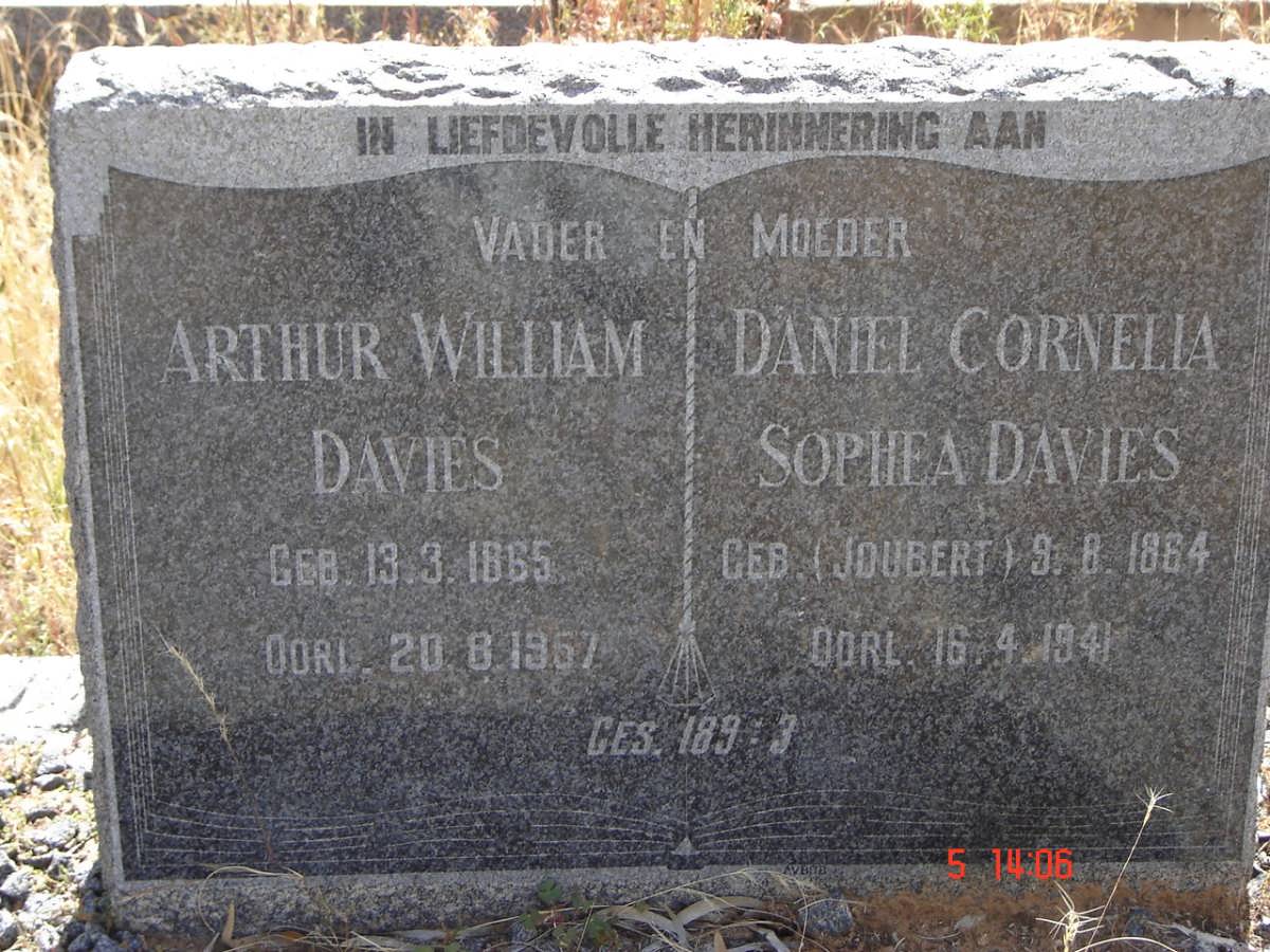 DAVIES Arthur William 1865-1957 &amp; Daniel Cornelia Sophea JOUBERT 1864-1941