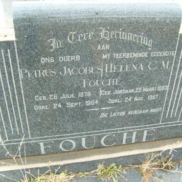 FOUCHÉ Petrus Jacobus 1879-1964 &amp; Helena C.M JORDAAN 1883-1957