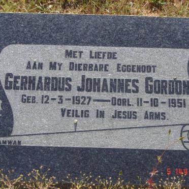 GORDON Gerhardus Johannes 1927-1951