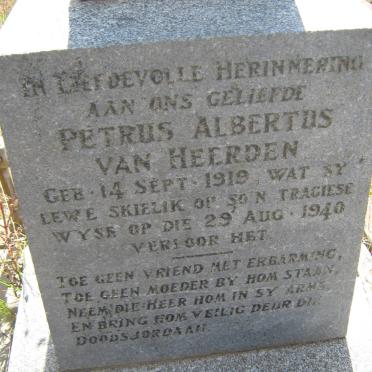 HEERDEN Petrus Albertus, van 1919-1940