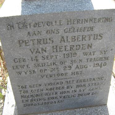 HEERDEN Petrus Albertus, van 1919-1940