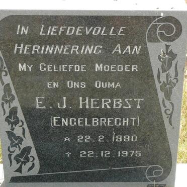 HERBST E.J. nee ENGELBRECHT 1880-1975