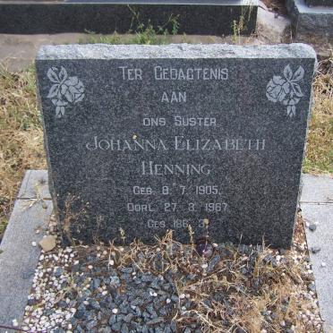 HENNING Johanna Elizabeth 1905-1967