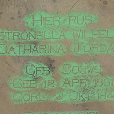 JORDAAN Petronella Wilhelmina Catharina nee GOUWS 1861-1949