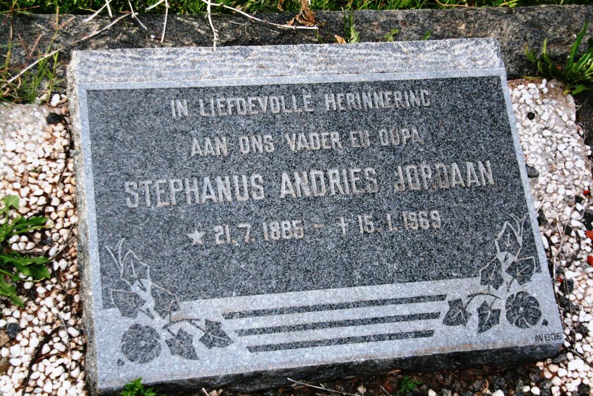 JORDAAN Stephanus Andries 1885-1969