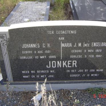 JONKER Johannes C.H. 1921-1985 &amp; Maria J.M. ENGELBRECHT 1920-1982