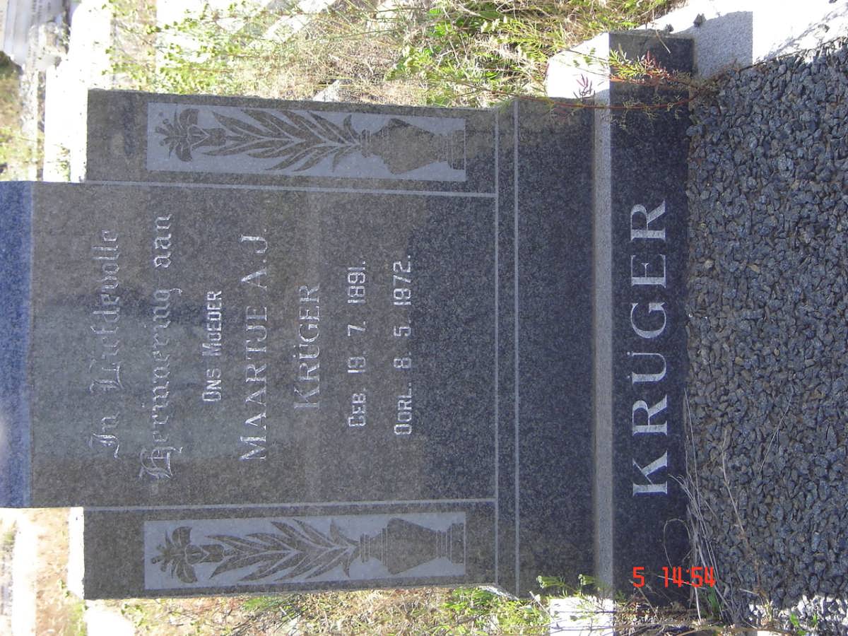 KRÜGER Maartje A.J. 1891-1972