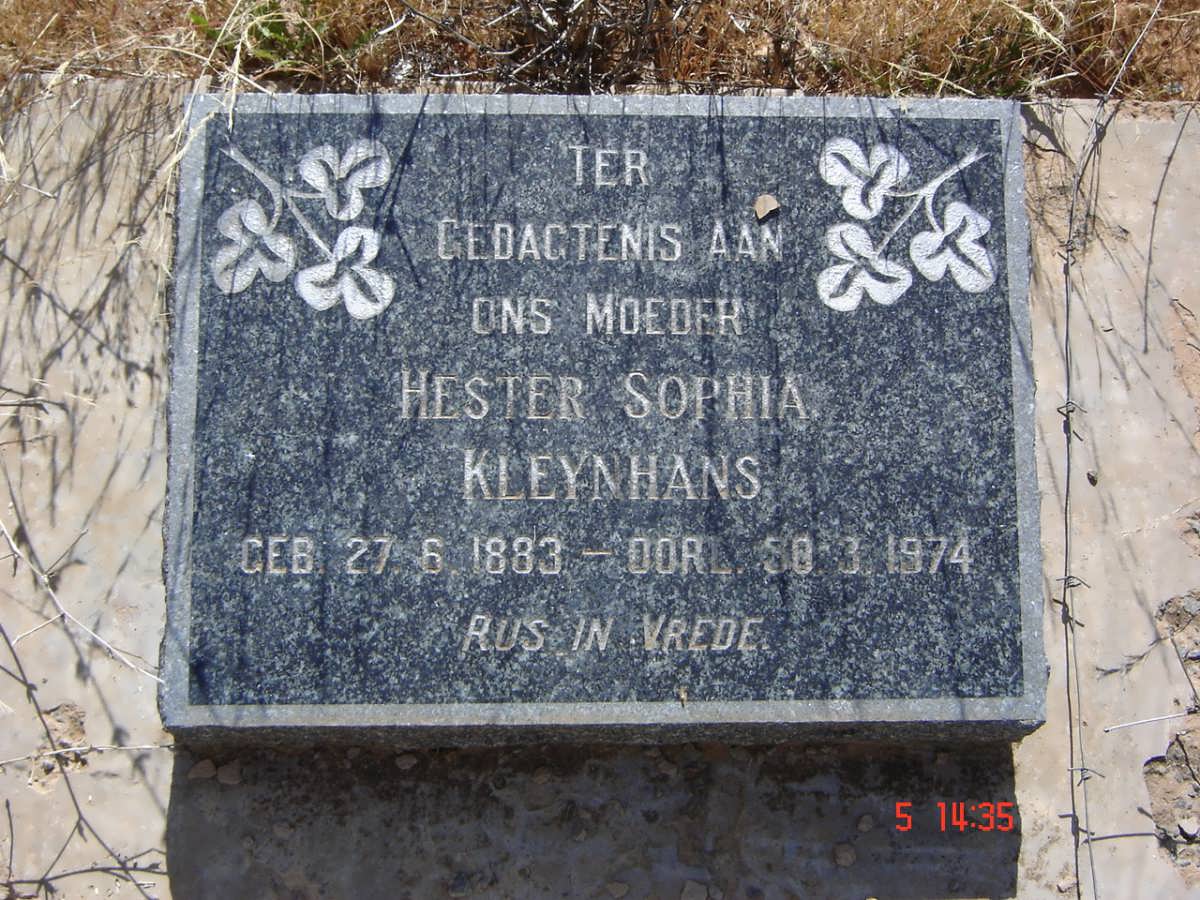 KLEYNHANS Hester Sophia 1883-1974