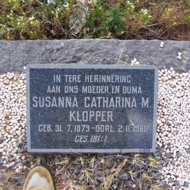 KLOPPER Coenraad Christoffel W. 1874-1950 &amp; Susanna Catharina M. 1879-1960 