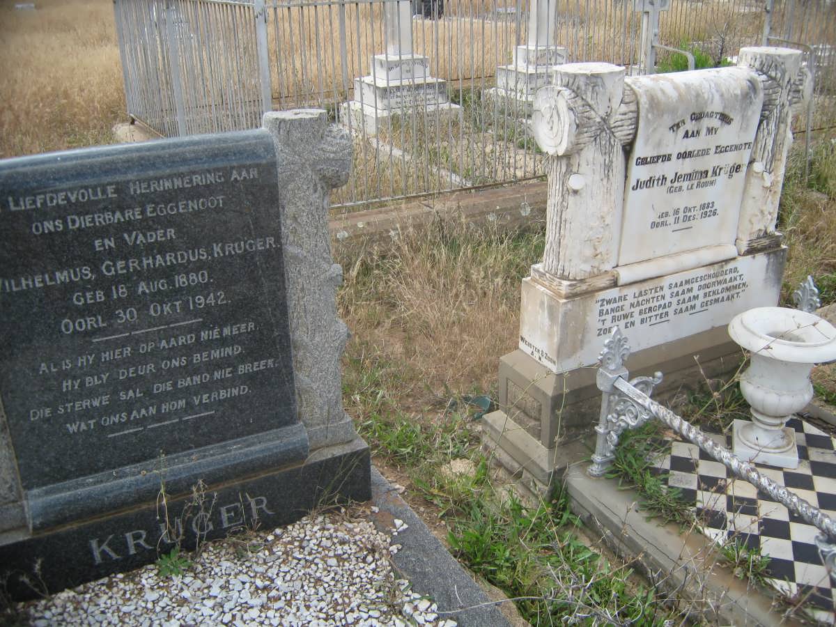 KRÜGER Wilhelmus Gerhardus 1880-1942 &amp; Judith Jemima le ROUX 1883-1926