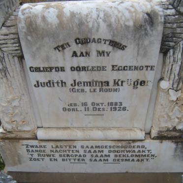 KRÜGER Wilhelmus Gerhardus 1880-1942 &amp; Judith Jemima le ROUX 1883-1926