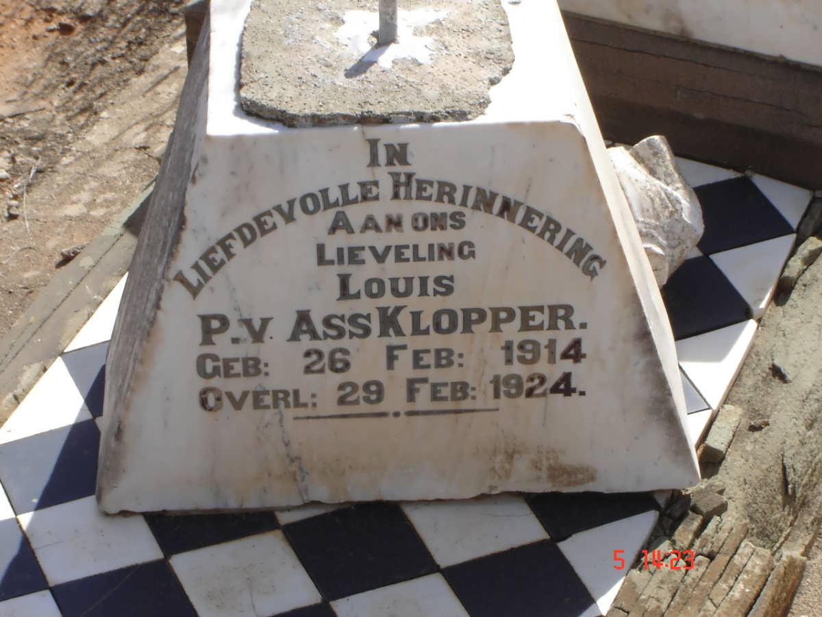 KLOPPER Louis P. v. Ass 1914-1924