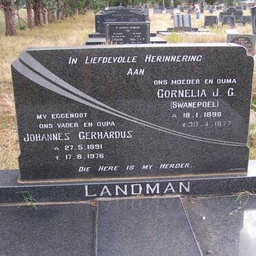 LANDMAN Johannes Gerhardus 1891-1976 &amp; Cornelia J.G. SWANEPOEL 1898-1977
