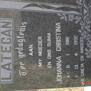 LATEGAN Johanna Christina 1916-1992