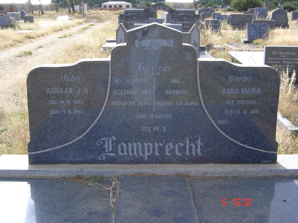 LAMPRECHT Adriaan J.H. 1887-1961 &amp; Anna Maria Droskie 1891-