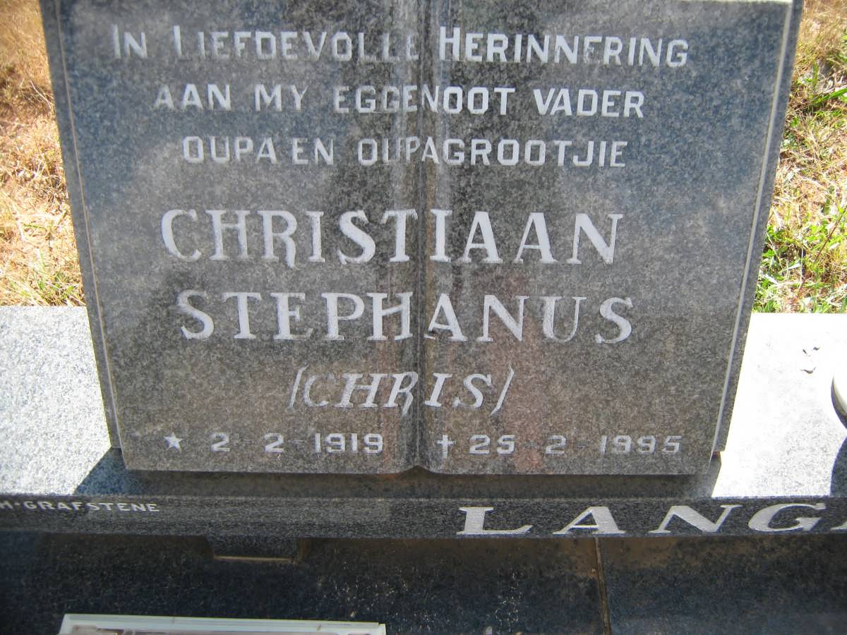 LANGEVELDT Christiaan Stephanus 1919-1995