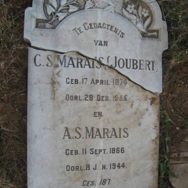 MARAIS A.S. 1866-1974 &amp; C.S. JOUBERT 1874-1935