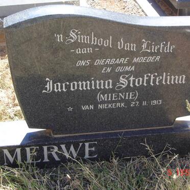 MERWE Jacomina Stoffelina, van der nee  van NIEKERK 1913-