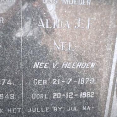 NEL Alida J.F. nee van HEERDEN 1879-1982