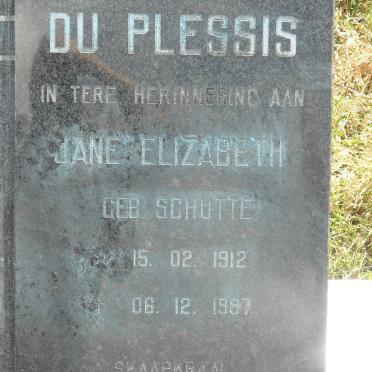 PLESSIS Johannes Jacobus, du 1908-1981 &amp; Jane Elizabeth SCHUTTE 1912-1987