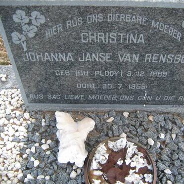 RENSBURG Christina Johanna, Janse van nee du PLOOY 1889-1959