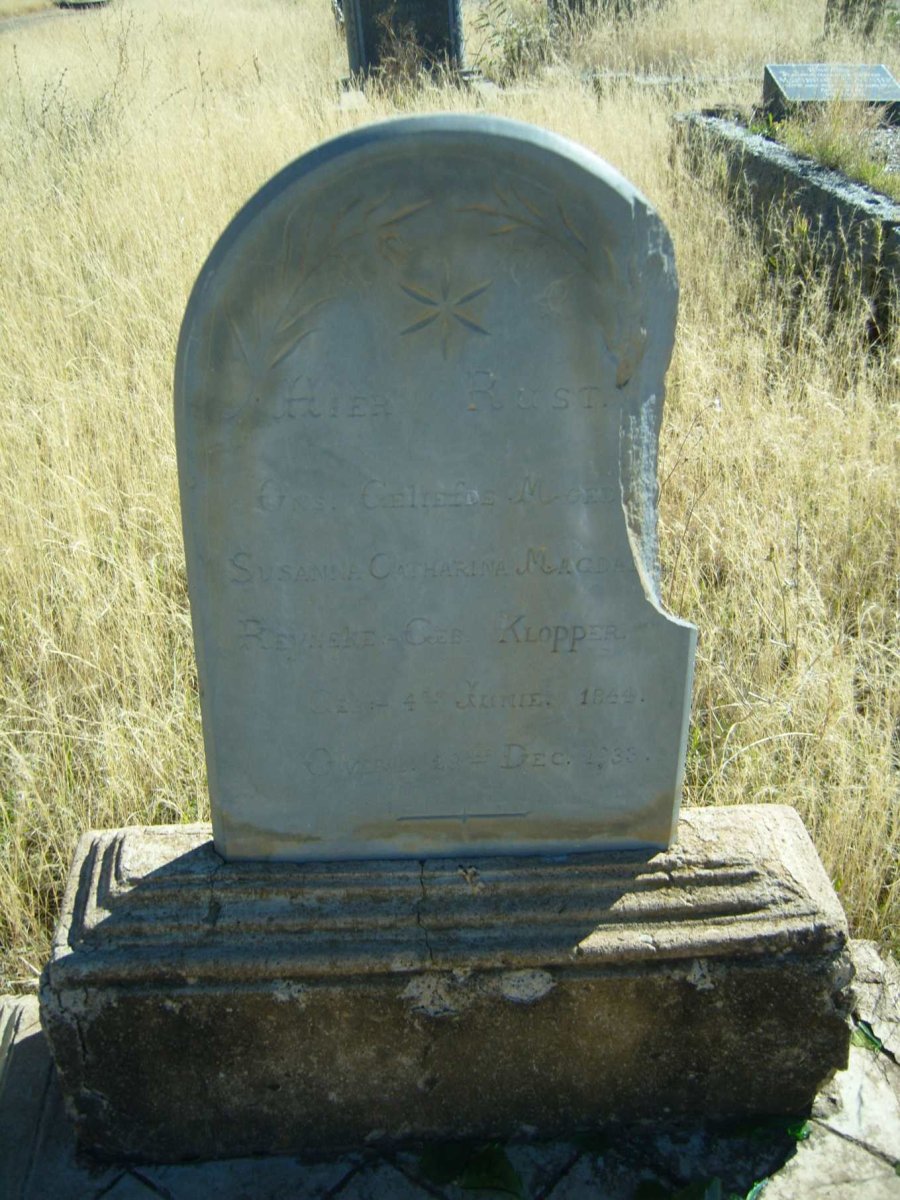 REYNEKE Susanna Catharina Magdalena nee KLOPPER 1844-1933