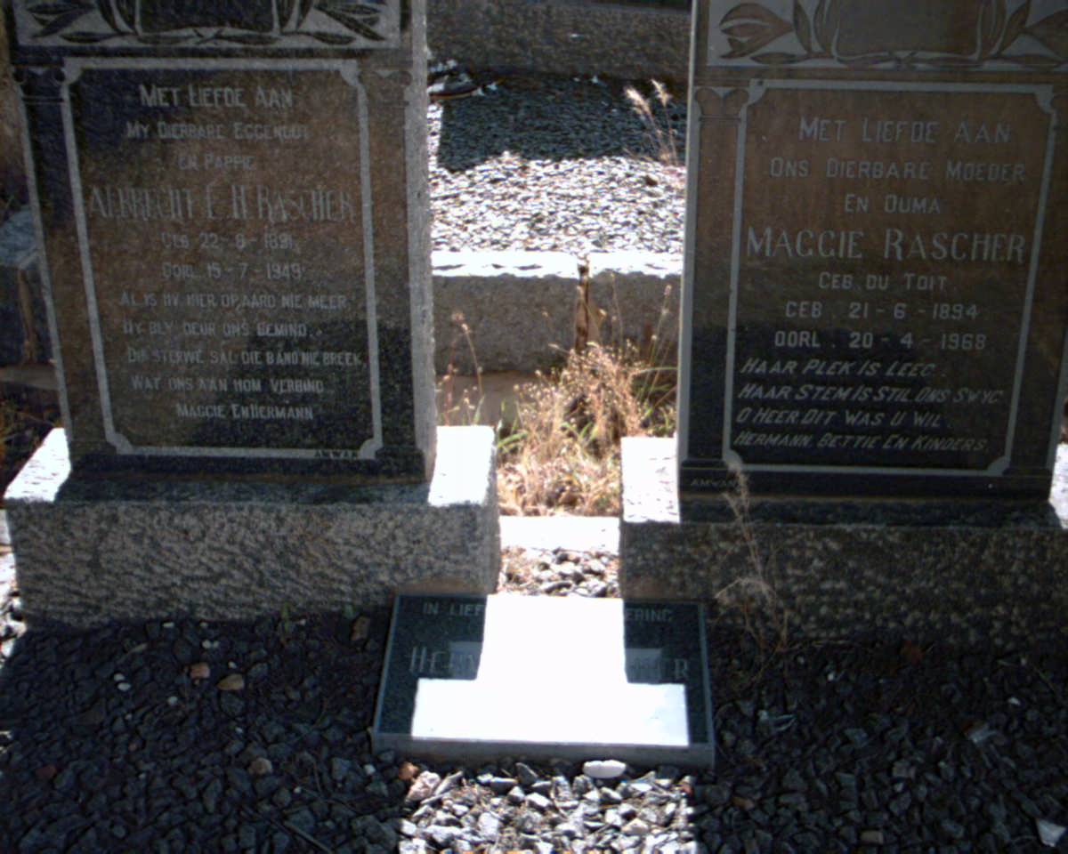 RASCHER Albrecht E.H. 1891-1949 &amp; Maggie du TOIT 1894-1968 :: RASCHER Hermann 1929-1992