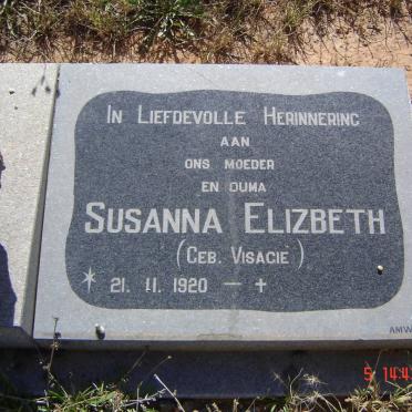 ROSA Susanna Elizbeth, de la nee VISAGIE 1920-