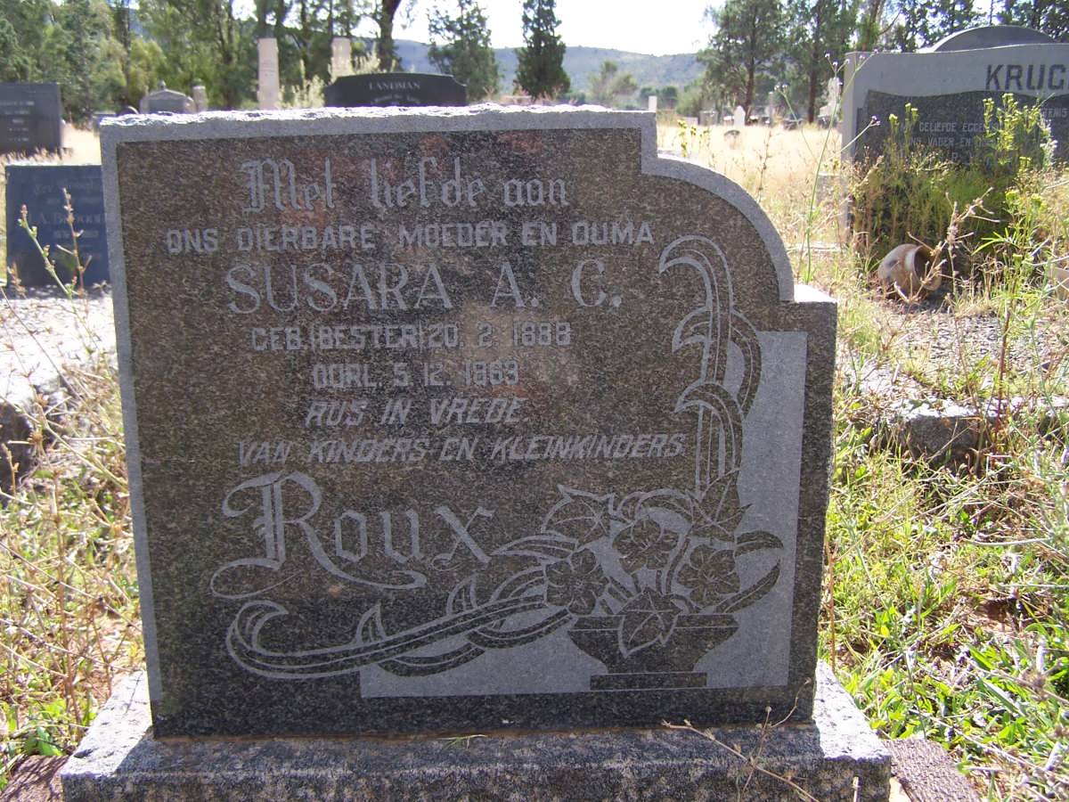 ROUX Susara A.C. nee BESTER 1888-1963