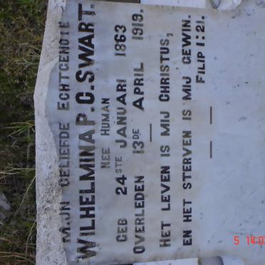 SWART Wilhelmina P.C. nee HUMAN 1863-1919