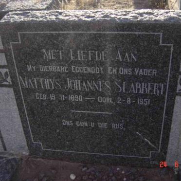SLABBERT Matthys Johannes 1890-1951