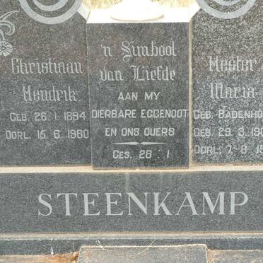 STEENKAMP Christiaan Hendrik 1894-1960 &amp; Hester Maria BADENHORST 1900-1983