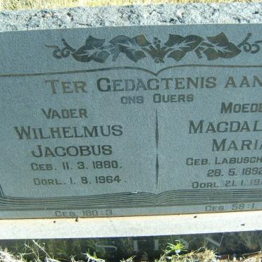 STEYN Wilhelmus Jacobus 1880-1964 &amp; Magdalena Maria LABUSCHAGNE 1892-1969